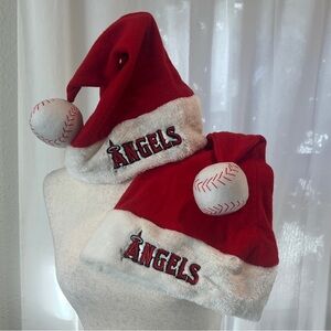 SET: Pair of Red and White Angels Santa Hat